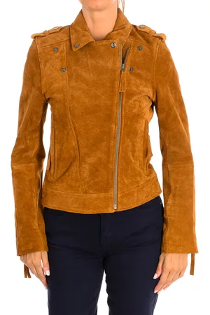 KARL MARC JOHN Womens short long sleeve leather jacket 9066 - - Size Large