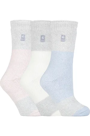 Heat Holders Womens - 3 Pack Multipack Ladies Insulated Thermal Socks for Winter - Plain H&T - - Size UK 4-8