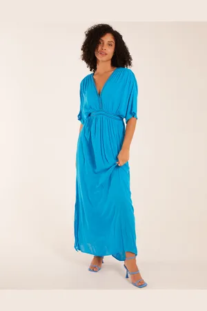 Blue Vanilla Womens Rope Detail V Neck Maxi Dress - - Size 8 UK