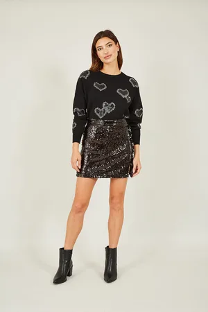 Mela Womens Sequin Mini Skirt - Size 12 UK