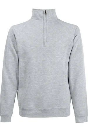 Fruit Of The Loom Mens Zip Neck Sweatshirt (Heather ) - Size 4XL