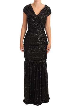 Dolce & Gabbana WoMens Sequined Open Shoulder Long Gown Dress material_polyester - Size IT 36 (Womens)