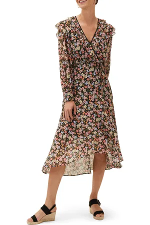Phase Eight Womens Sadie Floral Chiffon Ruffle Dress - - Size 12 UK