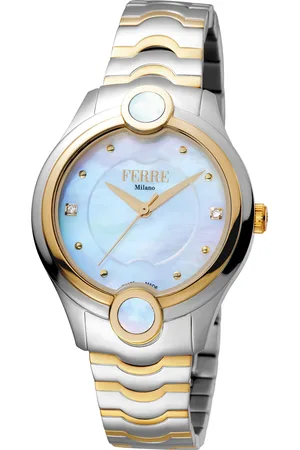Ferre FM1L083M0071 WoMens White Mother of Pearl Dial Stainless Steel Watch - - One Size