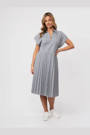 Tommy Hilfiger Ithaka Pleat Womens Midi Polo Dress - - Size 10 UK