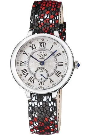 GV2 by Gevril Rome WoMens Swiss Quartz Silver Dial Stainless Steel Diamond Watch - Leather - One Size