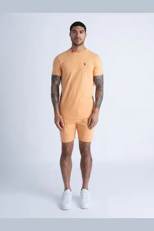 Luke 1977 Mens Smashing Short Set in Apricot - Cotton - Size 2XL