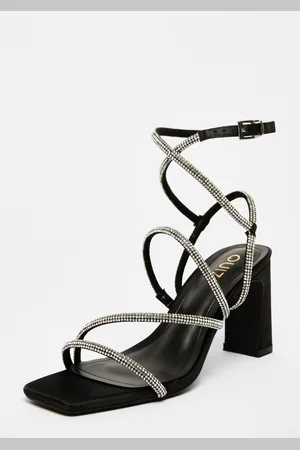 Quiz Womens Satin Diamante Strappy Heels - Size UK 8