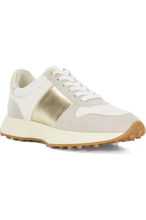 Dune Womens Ladies Embossing - Gold Detail Lace-Up Runner - - Size UK 7