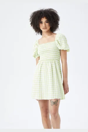 Urban Bliss Womens Gingham Puff Sleeve Mini Dress - Size 10 UK