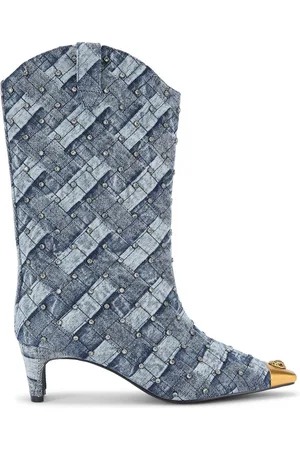 Kurt Geiger Womens Denim Regent Crystal Boots - - Size UK 6