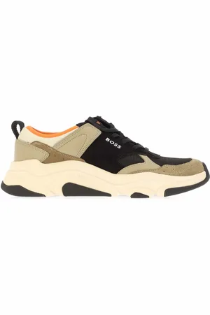 HUGO BOSS Mens Asher Running Trainers in Leather - Size UK 6