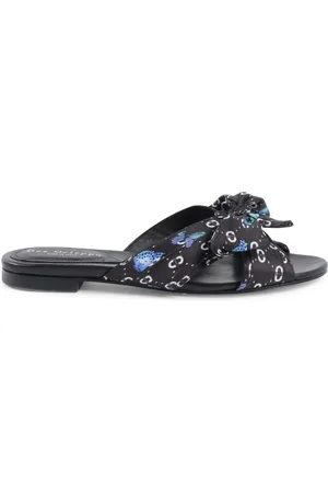 DEE OCLEPPO Womens Emma Bow Mule Silk - Size UK 6.5