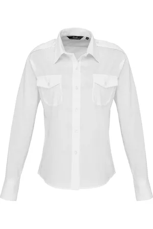 Premier Womens/Ladies Long Sleeve Pilot Shirt - Size 12 UK