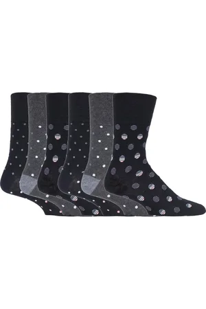 Gentle Grip 6 Pairs Mens Non Elastic Socks - SOMRJ578 - Cotton - Size UK 6-11