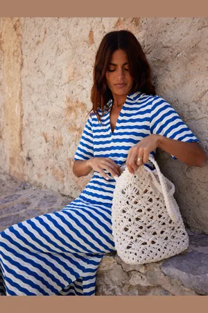 Ro&Zo Womens Stripe Knit Collared Dress - Size 6 UK
