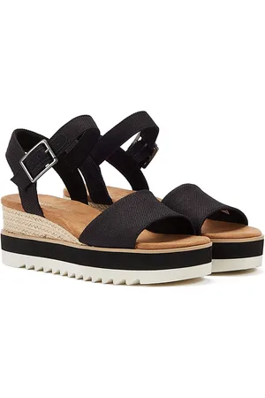 TOMS Diana Canvas Wedge WoMens Sandals - Size UK 6