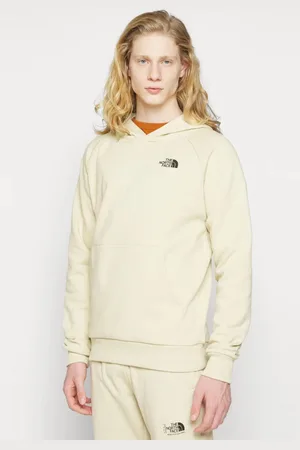 The North Face Mens Reglan Red Box Hoodie in Bleached Gravel - Fleece - Size X-Small