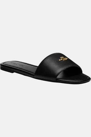 Coach Womens Lockup Leather Slide Sandal - - Size UK 7.5