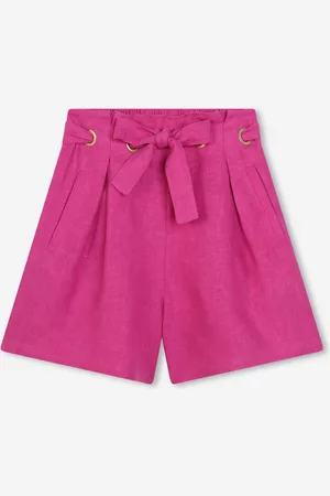 Chloé Chloé Girls Linen Belted Shorts in - Size 14Y