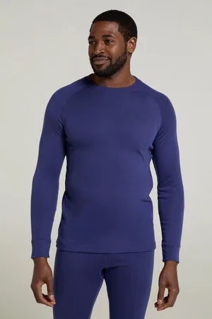 Mountain Warehouse Mens Talus Round Neck Long-Sleeved Thermal Top (Dark ) - Size X-Small