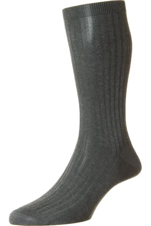 Pantherella Mens Danvers Rib Sock in Fabric - Size UK 13.5