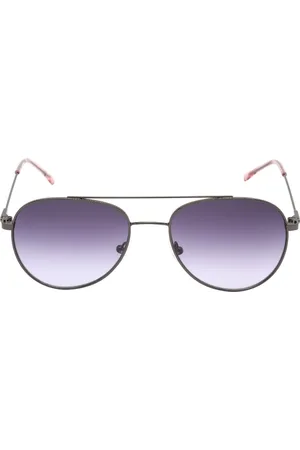 Calvin Klein Womens Purple Gradient Lens Gunmetal Dark Sunglasses - One Size