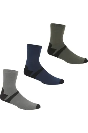 Regatta Mens Lifestyle Ankle Socks (Pack of 3) (Dark Steel/Dark Denim) - - Size UK 6-9