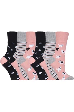 Gentle Grip Womens - 6 Pairs Ladies Non Elastic Socks - GG169 - Cotton - Size UK 4-8