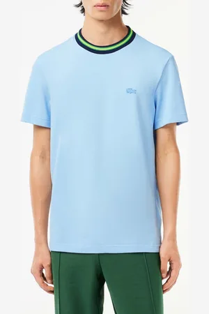Lacoste Mens Stripe Collar Stretch Piqué T-Shirt in Polycotton - Size X-Small