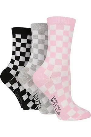 Wild Feet Womens 3 Pack Ladies Jacquard Novelty Cotton Socks - - Size UK 4-8