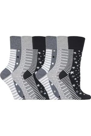 Gentle Grip Womens - 6 Pairs Ladies Non Elastic Socks - GG99 - Cotton - Size UK 4-8