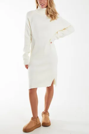 Blue Vanilla Womens Roll Neck Jumper Dress - - One Size