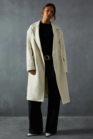 MissPap Womens Wool Look Textured Coat - - Size Large