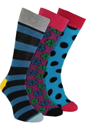 Happy Socks HS by - Mens 3 Pack Colourful Stripe Dress - Wide - Cotton - Size UK 6-11