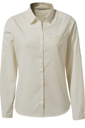 Craghoppers Womens/Ladies Kiwi II Long-Sleeved Shirt (Sea Salt White) - - Size UK 14 (Women