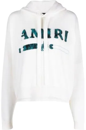 AMIRI Womens Leopard MA Bar Logo Knitted Hoodie Cotton - Size Medium