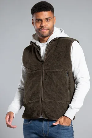 Tokyo Laundry Mens Borg Funnel Neck Fleece Gilet - Size Large