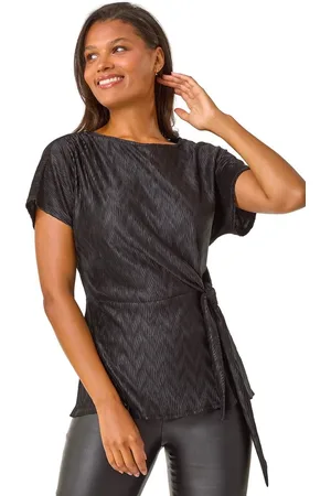 Roman Womens Textured Side Tie Tunic Top - - Size 10 UK