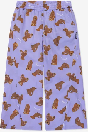 Palm Angels Girls AOP PA Bears Trousers in Lilac - - Size 8Y