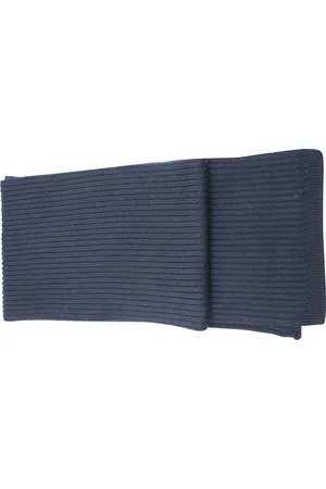Dolce & Gabbana Pre-owned Mens & Rib Knit Scarf in Navy Blue Wool - One Size