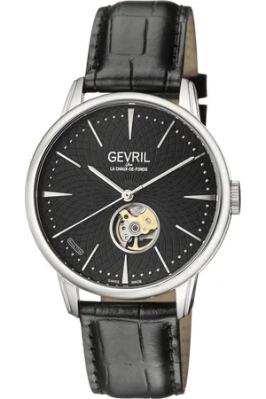 Gevril Mens Mulberry Dial Calfskin Leather Swiss Automatic Watch - One Size