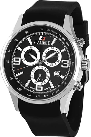 Calibre Mens Mauler Swiss Made Movement Watch Silicone Strap Grey Dial - One Size