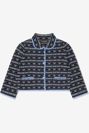 Emporio Armani Girls Logo Jacket In Navy - - Size 10Y