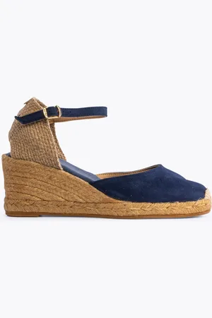 Toni Pons Womens LLORET Ladies Suede Wedge Espadrilles Navy - - Size UK 4