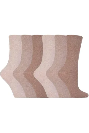 IOMI Womens Ladies 6 pack non elastic diabetic socks with hand linked toe seams - Cotton - Size UK 4-6.5