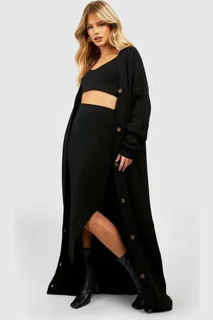 Boohoo Womens Soft Knit Midi Skirt - - Size 10 UK