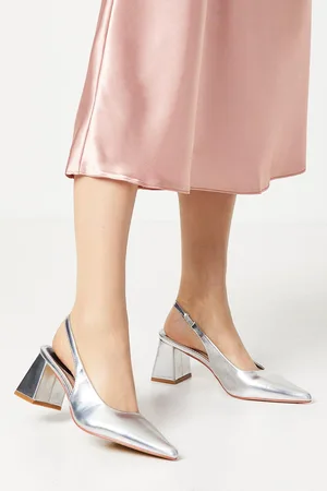 Oasis Womens Venus Slingback Mid Block Heel Pointed Court Shoes - - Size UK 3