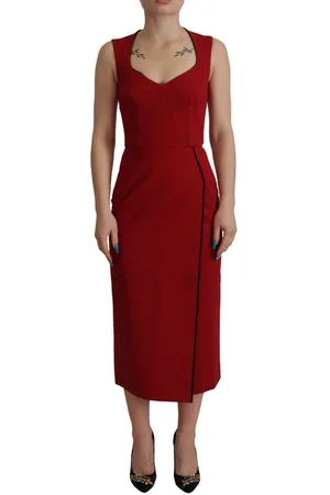 Dolce & Gabbana WoMens Sweetheart Neck Bodycon Midi Dress material_viscose - Size IT 36 (Womens)