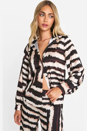 Boohoo Womens Large Scale Tonal Tie Dye Relaxed Fit Shirt - - Size 10 UK